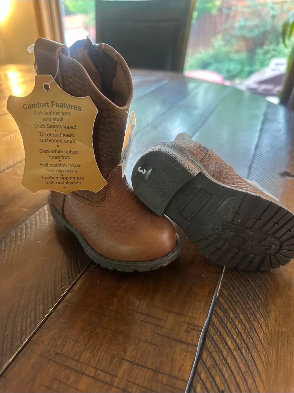 Smoky Mountain Kids' Brown Leather Western Boots - Size 3